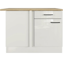 Flex Well Eckunterschrank Lund BxTxH 110 x 60 x 85 cm lichtgrau glänzend zerlegt Anschlag reversibel 00012211