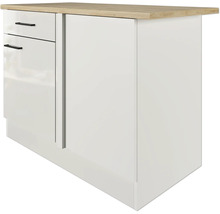 Flex Well Eckunterschrank Lund BxTxH 110 x 60 x 85 cm lichtgrau glänzend zerlegt Anschlag reversibel 00012211