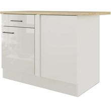 Flex Well Eckunterschrank Lund BxTxH 110 x 60 x 85 cm lichtgrau glänzend zerlegt Anschlag reversibel 00012211