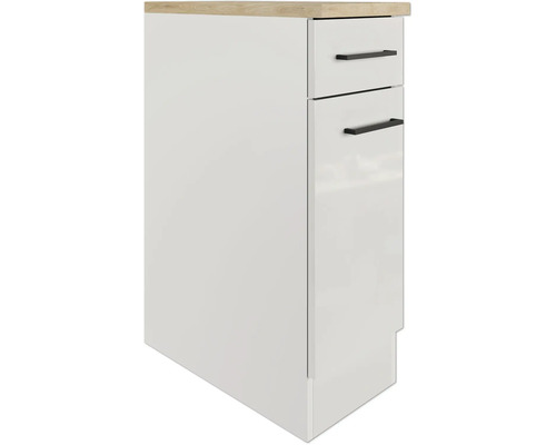 Schmaler Badezimmerschrank mit zwei Schubladen und Arbeitsplatte