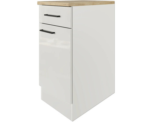 Meuble bas avec deux tiroirs et plan de travail