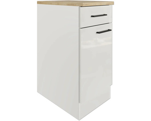 Meuble bas avec tiroir et porte ainsi que plan de travail