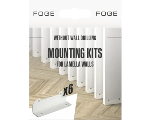 Kit de montage pour parois à lamelles blanc 3 pièces