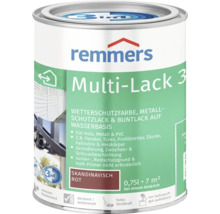 Remmers Multi-Lack 3in1, Wetterschutzfarbe, Metallschutzlack und Buntlack auf Wasserbasis in skandinavischem Rot, 0,75 Liter Dose