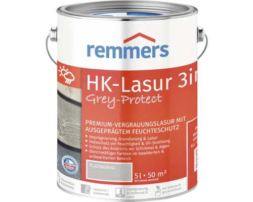 Lasure HK Remmers gris platine 5 L