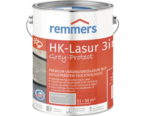 Lasure HK Remmers grey protect gris anthracite 5 l