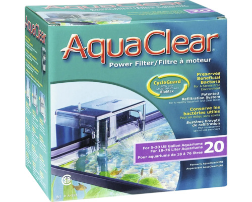 Filtre extérieur pour aquarium AquaClear 20 20 Power-Filter Filtre externe d''aquarium AquaClear pour aquariums de 18 à 76 litres