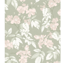 Papier peint avec motif de fleurs et de feuilles
