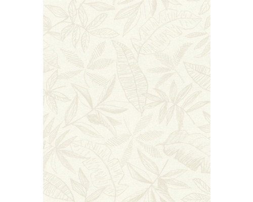 Papier peint intissé 600568 Schöner Wohnen feuilles crème Papier peint à motif de feuilles
