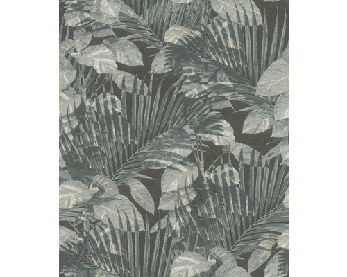 Papier peint intissé 600179 Schöner Wohnen Jungle bleu Papier peint avec motif de plantes tropicales