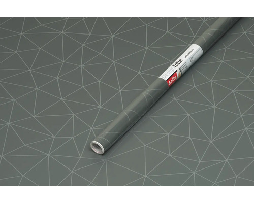 Designfolie mit geometrischem Muster und einer Rolle der Marke d-c-fix
