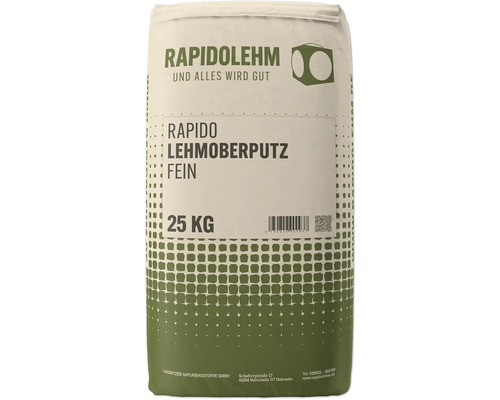 Enduit de finition à l’argile Rapido fin sec 0-0,3 mm 25 kg Sac d''enduit d''argile fin Rapido 25 kilogrammes