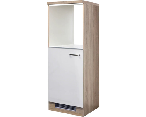 Flex Well Backofen/Kühlumbauschrank für 88er Einbaukühlschrank Valero BxTxH 60 x 60 x 169,5 cm weiß hochglanz zerlegt Anschlag reversibel 00011170 Meuble bas de cuisine avec porte et compartiment ouvert