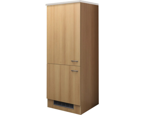 Armoire pour réfrigérateur encastrable Flex Well de 88 cm Nano lxpxh 60x60x161 cm hêtre mat démontée tirant réversible (peut être montée à gauche ou à droite)