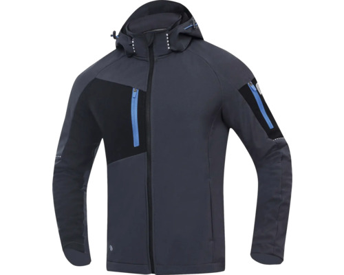 Veste softshell grise avec capuche et poches zippées