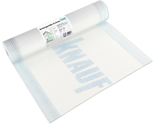 Toile d'armature 165 g/m² blanc. rouleau 50 m x 1,1 m = 30 m² Rouleau de tissu d''armature Knauf 4 x 4 millimètres