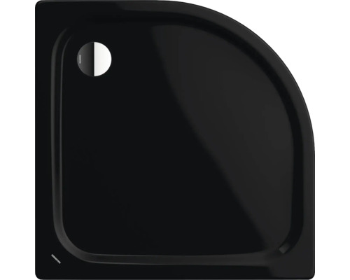 Duschwanne KALDEWEI ZIRKON 502-1 75 x 90 x 3.5 cm schwarz glänzend 455600010701 Schwarze Duschwanne Viertelkreis für das Badezimmer