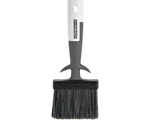 Pinceau plat avec manche en plastique et poils, largeur 100 millimètres