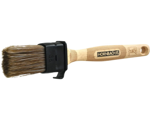 Rundpinsel mit Holzgriff und schwarzer Borstenhalterung