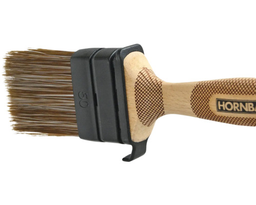 Pinceau plat avec manche en bois et poils, largeur 50 millimètres