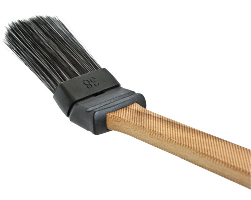 Pinceau coudé pour radiateur avec manche en bois et poils