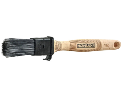 Pinceau à radiateur avec manche en bois et monture en plastique, soies