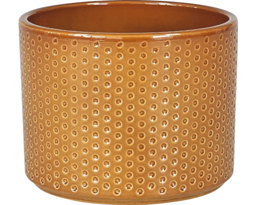 Blumentopf Übertopf Dickob Pillar Spot Keramik Ø 11,5 cm H 8,8 cm braun Dekorativer Pflanztopf mit Punktmuster