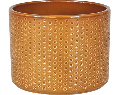 Pot de fleurs cache-pot Dickob Pillar Spot céramique Ø 16,8 cm h 14,8 cm marron Pot de fleurs en céramique avec motif à points