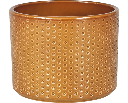 Pot de fleurs cache-pot Dickob Pillar Spot céramique Ø 21,3 cm h 18,5 cm marron Pot de fleurs en céramique avec motif à pois