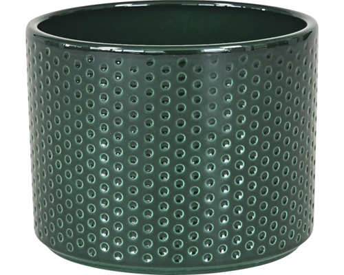 Pot de fleurs cache-pot Dickob Pillar Spot céramique Ø 21,3 cm h 18,5 cm vert Cache-pot rond avec motif perforé