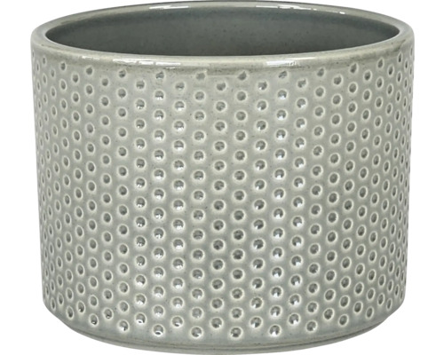 Pot de fleurs cache-pot Dickob Pillar Spot céramique Ø 21,3 cm h 18,5 cm gris Cache-pot cylindrique en céramique avec motif perforé
