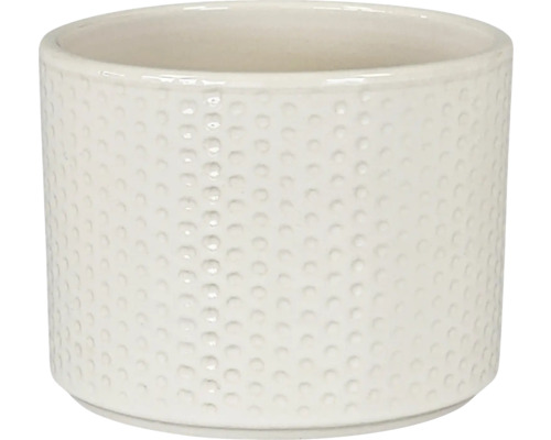 Pot de fleurs cache-pot Dickob Pillar Spot céramique Ø 13,6 cm h 11,8 cm blanc Cache-pot rond avec structure à picots