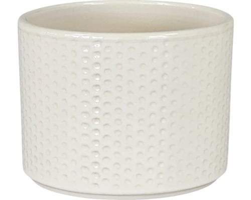 Pot de fleurs cache-pot Dickob Pillar Spot céramique Ø 16,8 cm h 14,8 cm blanc Cache-pot cylindrique avec motif à points