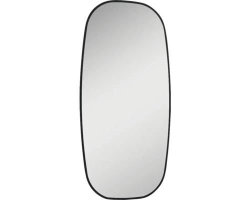 Miroir à cadre à LED Jungborn Diamond lxhxé 45x90x2.4 cm noir