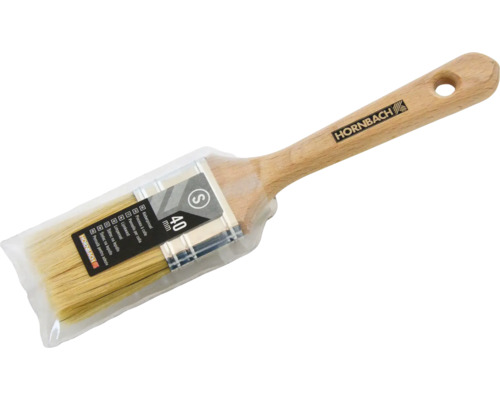 Pinceau plat avec manche en bois et largeur de 40 millimètres dans son emballage