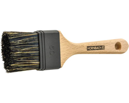 Flachpinsel Größe 50 mit Holzgriff und Hornbach Logo