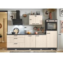 PICCANTE Plus Küchenzeile mit Geräten Casual 260 cm eiche aviva matt vormontiert Variante rechts 4067368013130