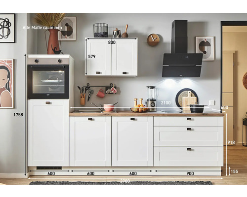 Küchenzeile mit Maßen