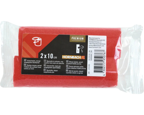 Zwei Schaumstoffwalzen mit den Maßen 2 x 10 cm in transparenter Verpackung