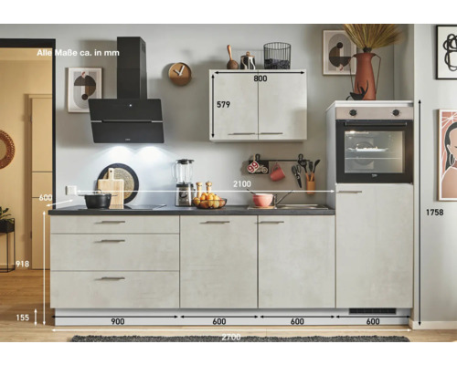 Küchenzeile mit Maßen zur Planung