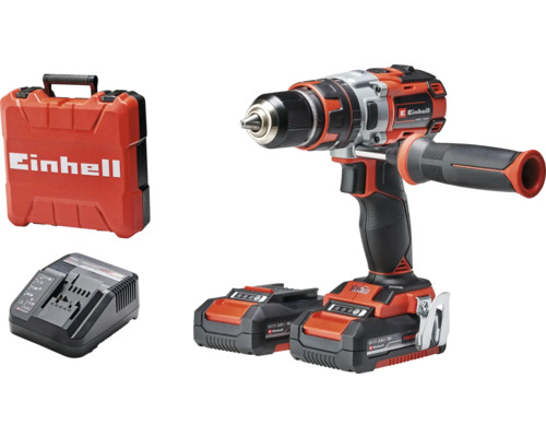 Perceuse-visseuse à percussion sans fil Einhell Power X-Change TE-CD 18 Li-i BL, y compris 2 batteries (2 Ah) et chargeur