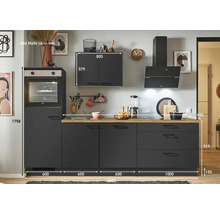 PICCANTE Plus Küchenzeile mit Geräten Sonera 280 cm grafit matt vormontiert Variante links 4067368013512