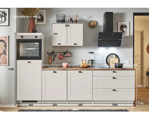 Cuisine linéaire avec dimensions