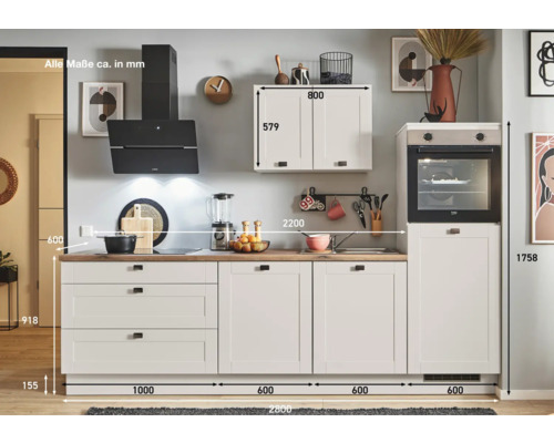 Cuisine linéaire avec dimensions pour la planification de la cuisine