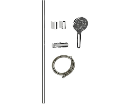 Brausestange mit Handbrause, Brauseschlauch und Halterungen