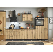 Cuisine avec armoires, hotte et four encastrable avec dimensions