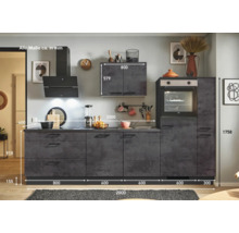 PICCANTE Plus Küchenzeile mit Geräten Casual 290 cm beton grafitgrau matt vormontiert Variante rechts 4067368014212