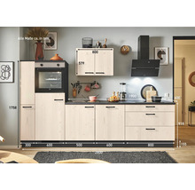 PICCANTE Plus Küchenzeile mit Geräten Casual 280 cm eiche aviva matt vormontiert Variante links 4067368015080
