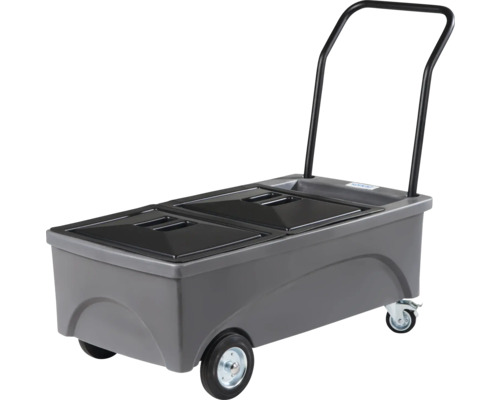 Grauer Transportwagen mit Griff und Deckel