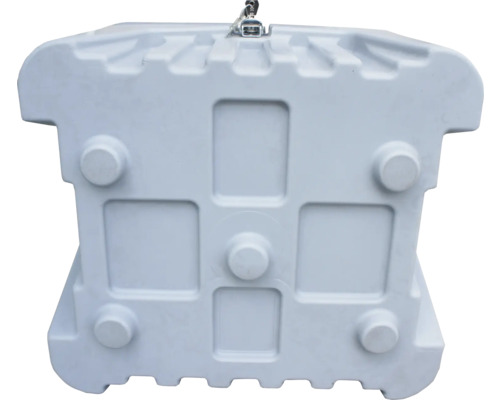 Graue Baustellenabsperrung aus Kunststoff mit Verschluss